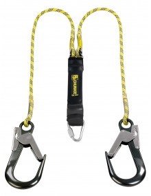 P+P 90270 Rope Lanyard Fall Arrest 1.5m Chunkie 2 Tails Scaf Hook Fall Arrest